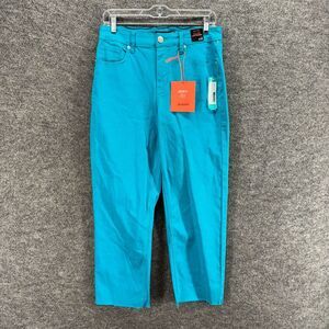 New One 5 One Jeans Women 6 Blue Denim Medium High Rise Crop Straight Stitch Fix